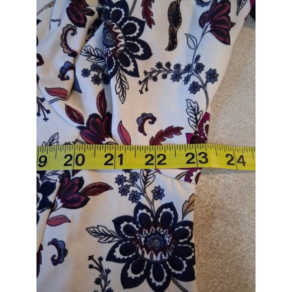 Lane Bryant Shirt 18/20 Soft Cozy Floral Square Neck Top 3/4 Sleeve Blouse - Picture 10 of 13